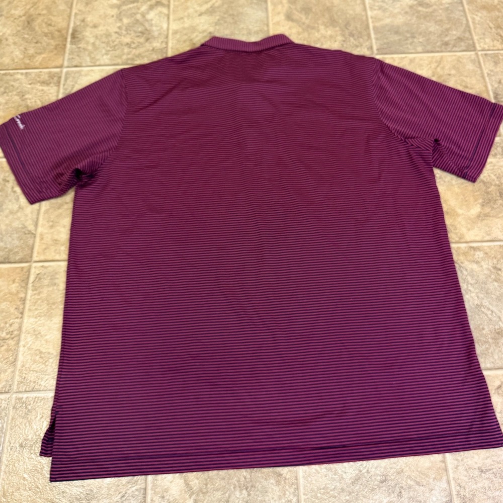 Peter Millar Summer Comfort Mens XXL Polo Burgundy Navy Stripe Squire Creek - Picture 9 of 16